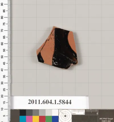 Terracotta fragment of a kylix: eye-cup  (drinking cup)