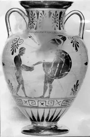 AMPHORA, NECK (ATHENIAN, BLACK-FIGURE)
