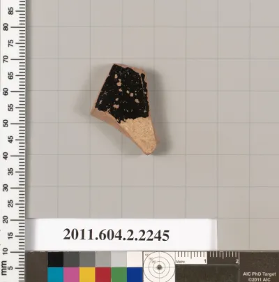 Terracotta fragment of a pot; unglazed on the inside