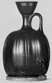 LEKYTHOS, SQUAT (ATHENIAN, BLACK GLAZE)