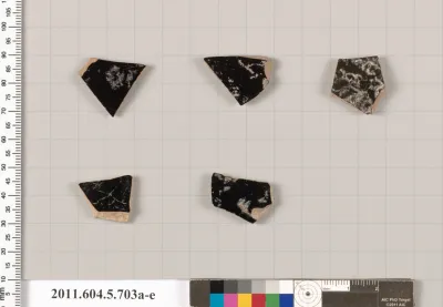 Terracotta fragments of kylikes (drinking cups)