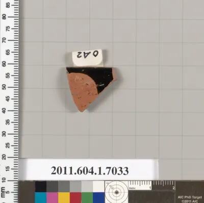 Terracotta rim fragment of a kylix (drinking cup)