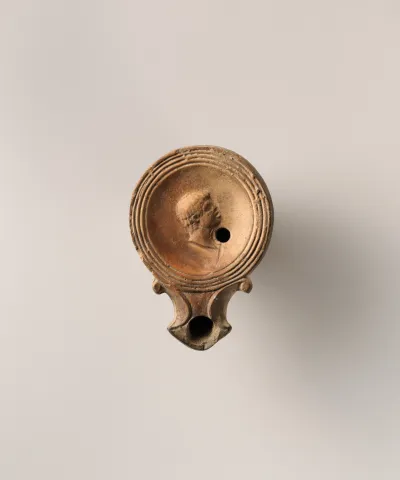 Terracotta oil lamp