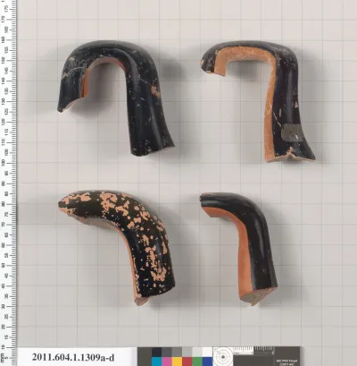 Terracotta fragments of kylikes (drinking cups)