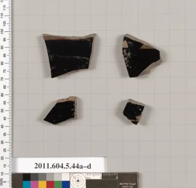 Terracotta fragments of kylikes (drinking cups)