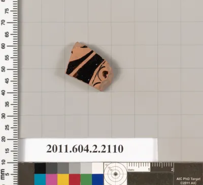 Terracotta fragment of a pot; glazed on the inside