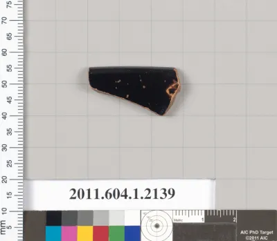 Terracotta rim fragment of a kylix (drinking cup)