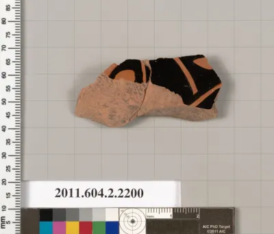 Terracotta fragment of a pot; unglazed on the inside