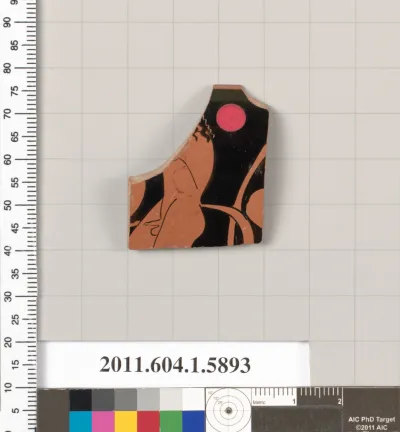 Terracotta rim fragment of a kylix (drinking cup)