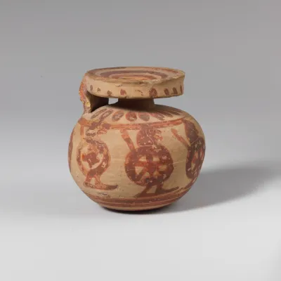 Terracotta aryballos (oil flask)