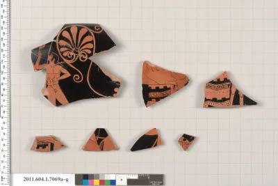 Terracotta fragments of a kylix (drinking cup)