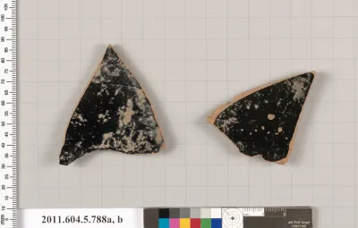 Terracotta fragments of kylikes (drinking cups)