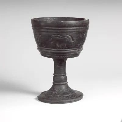 Terracotta footed cup