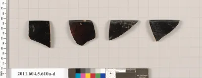 Terracotta rim fragments of kylikes (drinking cups)