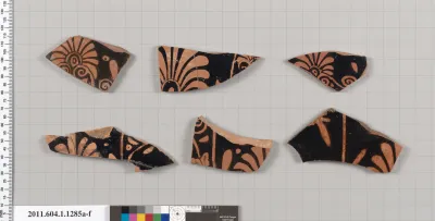 Terracotta fragments of kylikes (drinking cups)