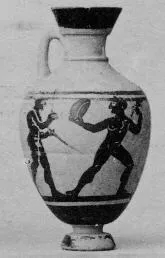 AMPHORA, MINIATURE PANATHENAIC (ATHENIAN, BLACK-FIGURE)