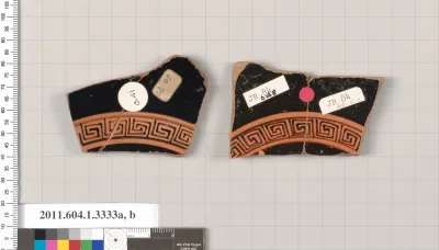 Terracotta fragments of kylikes (drinking cups)