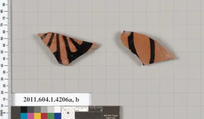 Terracotta fragments of kylikes (drinking cups)