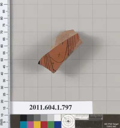 Terracotta fragment of a kylix (drinking cup)