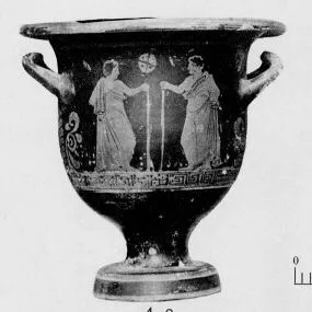 KRATER, BELL (SOUTH ITALIAN, APULIAN, RED-FIGURE)