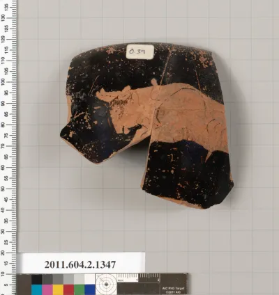 Terracotta fragment of a skyphos (deep drinking cup)