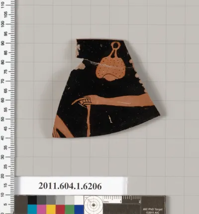 Terracotta rim fragment of a kylix (drinking cup)