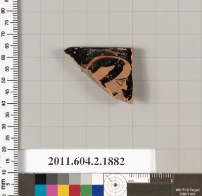 Terracotta rim fragment of a skyphos (deep drinking cup)