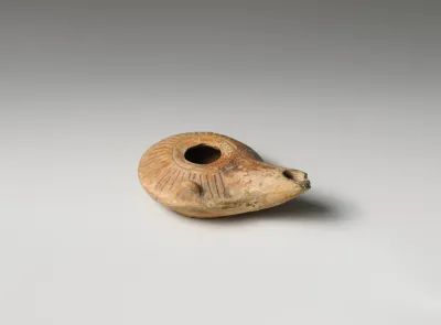 Terracotta oil lamp