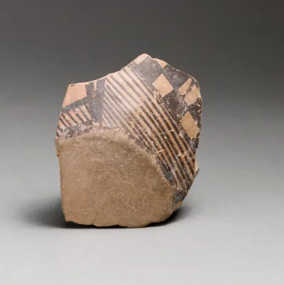 Terracotta base and lower body of a vessel