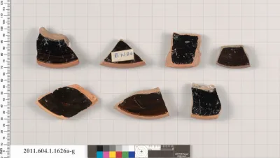 Terracotta fragments of kylikes (drinking cups)