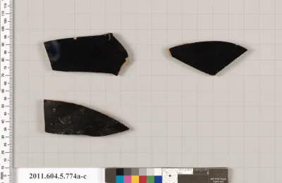 Terracotta fragments of kylikes (drinking cups)