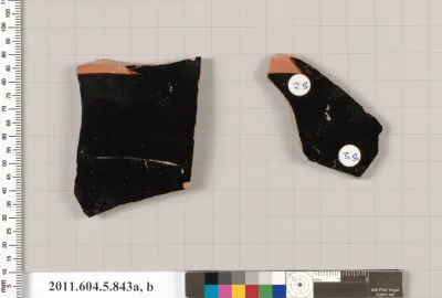 Terracotta fragments of kylikes (drinking cups)