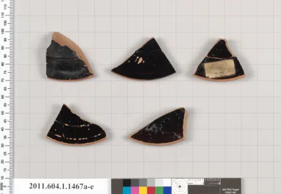 Terracotta fragments of kylikes (drinking cups)