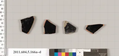 Terracotta fragments of kylikes (drinking cups)