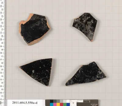 Terracotta fragments of kylikes (drinking cups)