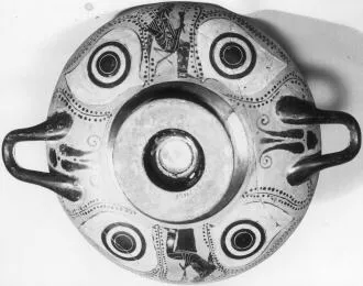CUP, STEMLESS (ATHENIAN, BLACK-FIGURE)
