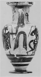 AMPHORA, NECK (EUBOEAN, BLACK-FIGURE)