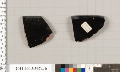 Terracotta rim fragments of kylikes (drinking cups)