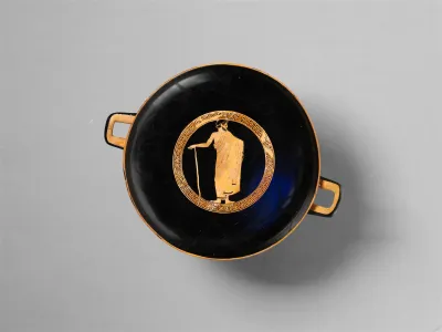 Terracotta kylix (drinking cup)