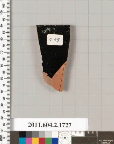 Terracotta rim fragment of a skyphos (deep drinking cup)