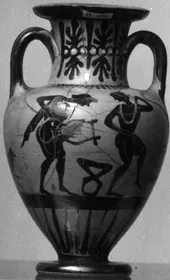 AMPHORA, NECK (ATHENIAN, BLACK-FIGURE)