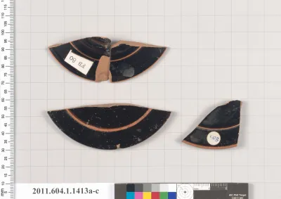 Terracotta fragments of kylikes (drinking cups)