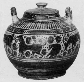 PYXIS (CORINTHIAN, BLACK-FIGURE)