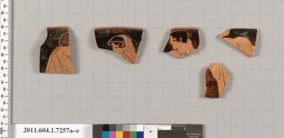 Terracotta fragments of a kylix (drinking cup)