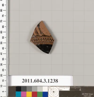 Terracotta fragment of a kyathos (cup-shaped ladle)