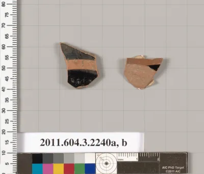 Terracotta fragments of kylikes (drinking cups)
