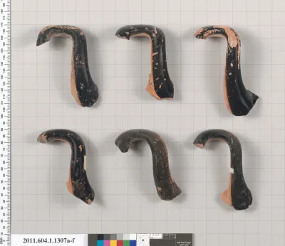 Terracotta fragments of kylikes (drinking cups)