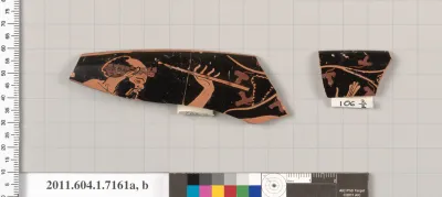 Terracotta rim fragments of a kylix (drinking cup)