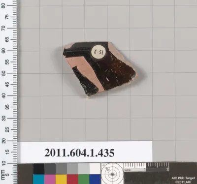 Terracotta rim fragment of a kylix (drinking cup)