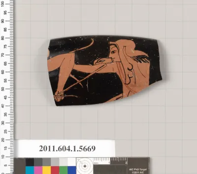 Terracotta rim fragment of a kylix (drinking cup)